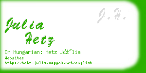 julia hetz business card